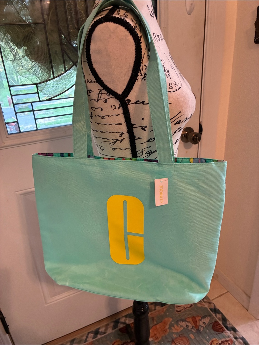 Clinique Aqua Tote with Yellow Logo-New With Tags